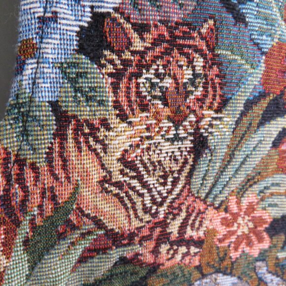 Vintage Tapestry Safari Animal Vest FACETS by MIRRORS Elephant, Zebra UNISEX - Picture 6 of 7